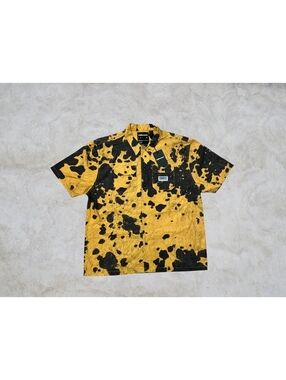 The Hundreds Animal SS Woven XL NWT Mustard Black All Over